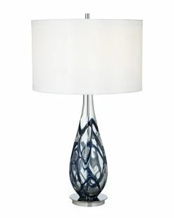 Pacific Coast Indigo Swirl Art Glass Table Lamp Table Lamp Home Table & Desk Lamps